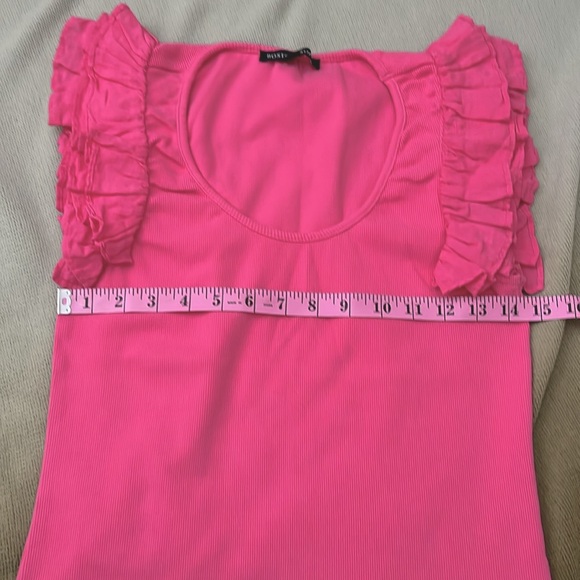 Boston Proper Linen Ruffle Ribbed Top - Picture 8 of 11